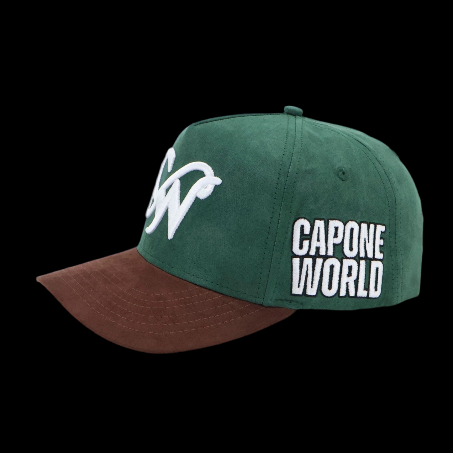 FOREST GREEN & BROWN "CAPONE WORLD" SNAPBACK A-FRAME