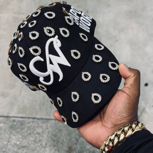 2 LAYER STONED BLACK & WHITE “CAPONE WORLD” SNAPBACK A-FRAME
