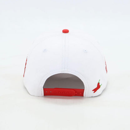 RED AND WHITE  “CAPONE WORLD” SNAPBACK A-FRAME