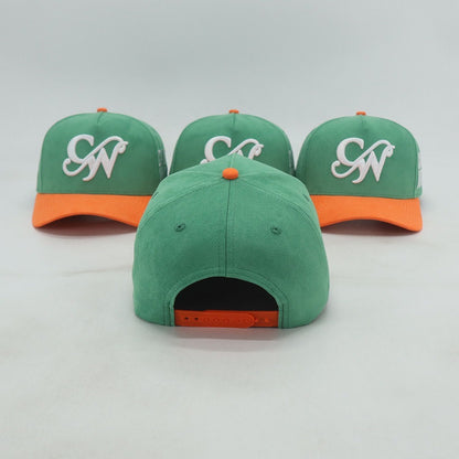 GREEN AND ORANGE "CAPONE WORLD" SNAPBACK A-FRAME